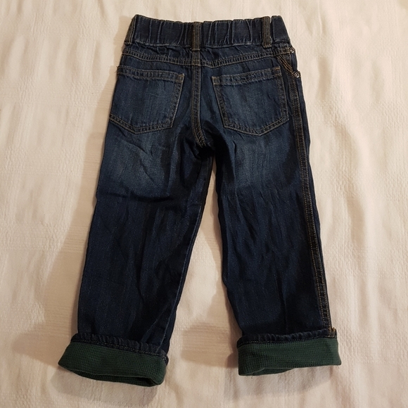 Gymboree boys size 3T jeans green waffle trim fold up bottom - Picture 4 of 4